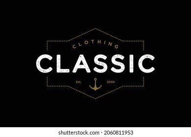 Classic Vintage Retro Label Logo-Design für Stoffnaht-Rundnaht