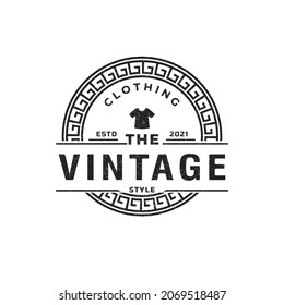 Classic Vintage Retro Label Badge for Clothing Apparel Circle Logo Emblem Design Template Element