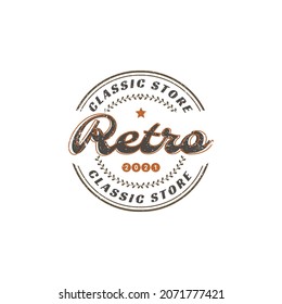 Classic Vintage Retro Label Badge Stamp logo design for Cloth Apparel