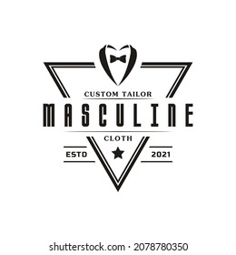 Classic Vintage Retro Label Badge for Clothing Apparel Gentleman and Masculine Logo Emblem Design Template Element