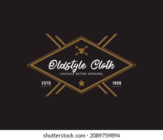 Classic Vintage Retro Label Badge for Clothing Apparel Old style Logo Emblem Design Template Element