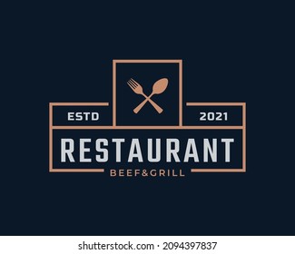 Classic Vintage Retro Label Badge for Restaurant and Cafe Logo Design Inspiration