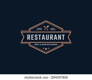Classic Vintage Retro Label Badge for Restaurant and Cafe Logo Design Inspiration