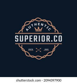 Classic Vintage Retro Label Badge for Original Clothing Apparel Denim Jeans Frame Logo Design Inspiration