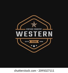 Classic Vintage Retro Label Badge for Western Country Texas Logo Design Inspiration