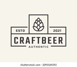 Classic Vintage Retro Label Badge for Hops Craft Beer Ale Brewery Logo Design Inspiration