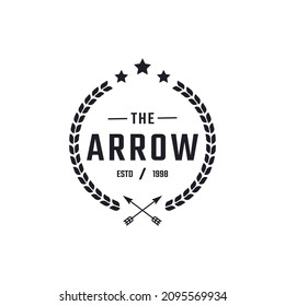 Classic Vintage Retro Label Badge for Crossed Arrows Rustic Hipster Stamp Logo Design Inspiration