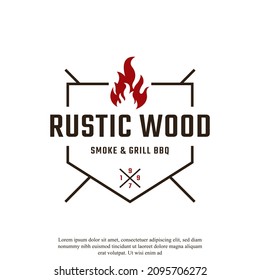 Classic Vintage Retro Label Badge for Rustic BBQ Grill, Barbecue, Barbeque Label Stamp Logo Design Inspiration