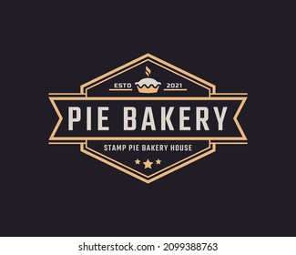 Classic Vintage Retro Label Badge Emblem for Stamp Pie Bakery House Logo Design Inspiration