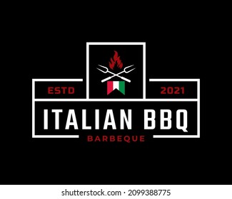 Classic Vintage Retro Label Badge Emblem Italian Grill Barbeque Logo Design Inspiration