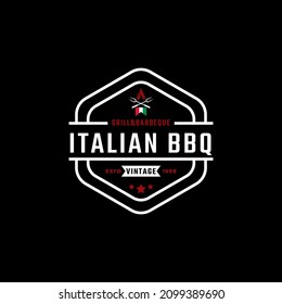 Classic Vintage Retro Label Badge Emblem Italian Grill Barbeque Logo Design Inspiration