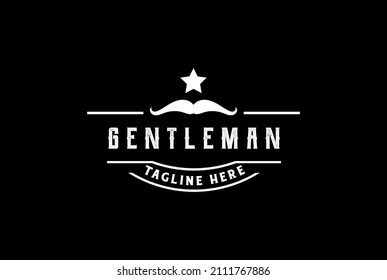 Classic Vintage Retro Label Badge for Gentleman Cloth Apparel Logo Design Vector