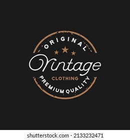 Classic Vintage Retro Label Badge logo design for cloth apparel
