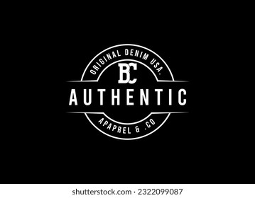 Classic Vintage Retro Label Badge logo design for cloth apparel