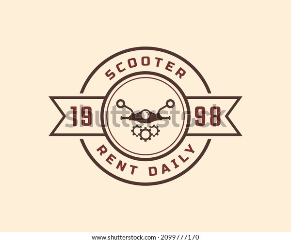 Classic Vintage Retro Label Badge\
Emblem Motorbike and Scooter Rental Logo Design\
Inspiration