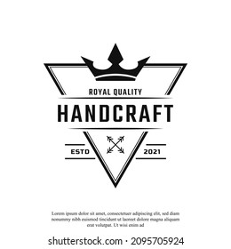 Classic Vintage Retro Label for Royal Quality Handcraft Badges Logo Design Inspiration