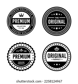 Classique Vintage Retro Premium Vectoriel Badge, Emblème, Logo, Étiquette, Autocollant, Cachet, Symbole, Sceau, Ensemble de collections de cadres de bannière