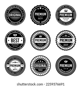 Classic Vintage Retro Premium Vector Badge, Emblem, Logo, Label, Sticker, Stamp, Symbol, Seal, Banner Frame Collection Set