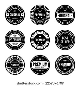 Classic Vintage Retro Premium Vector Badge, Emblem, Logo, Label, Sticker, Stamp, Symbol, Seal, Banner Frame Collection Set