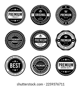 Classic Vintage Retro Premium Vector Badge, Emblem, Logo, Label, Sticker, Stamp, Symbol, Seal, Banner Frame Collection Set