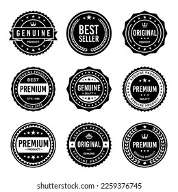 Classic Vintage Retro Premium Vektor-Abzeichen, Emblem, Logo, Etikett, Aufkleber, Stempel, Symbol, Siegel, Banner-Rahmenkollektion Set