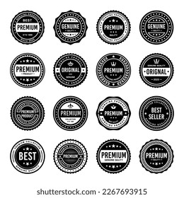 Classic Vintage Retro Premium Vector Badge, Emblem, Logo, Label, Sticker, Stamp, Symbol, Seal, Banner Frame Collection Set