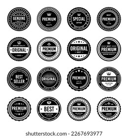 Classic Vintage Retro Premium Vector Badge, Emblem, Logo, Label, Sticker, Stamp, Symbol, Seal, Banner Frame Collection Set