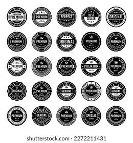 Classic Vintage Retro Premium Vector Badge, Emblem, Logo, Label, Sticker, Stamp, Symbol, Seal, Banner Frame Collection Set