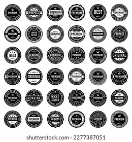 Classic Vintage Retro Premium Vector Badge, Emblem, Logo, Label, Sticker, Stamp, Symbol, Seal, Banner Frame Collection Set
