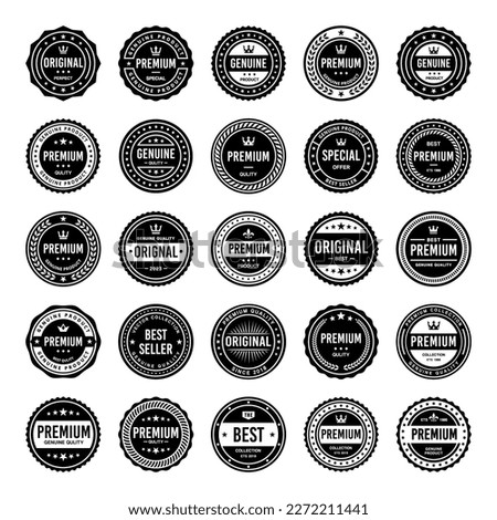 Classic Vintage Retro Premium Vector Badge, Emblem, Logo, Label, Sticker, Stamp, Symbol, Seal, Banner Frame Collection Set
