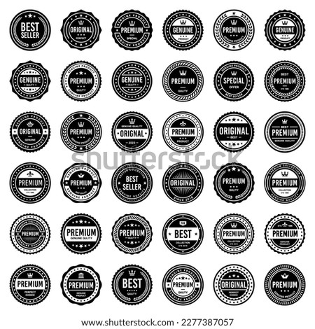 Classic Vintage Retro Premium Vector Badge, Emblem, Logo, Label, Sticker, Stamp, Symbol, Seal, Banner Frame Collection Set