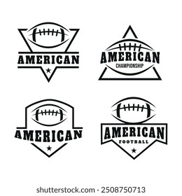 Classic vintage Retro Set Design, with American football elements Sports Logo
