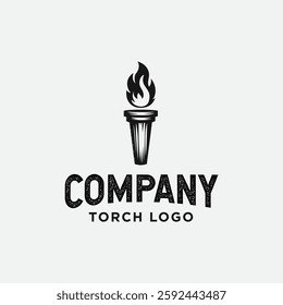 classic vintage retro torch flame fire logo design