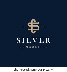 Classic Vintage SC, CS Monograma Diseño para Consultar Solución de Asesor de Inversiones