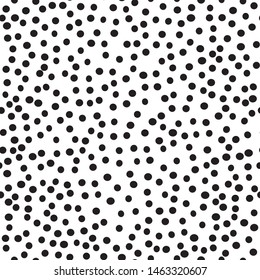 Classic vintage seamless pattern with polka dot, confetti, sprinkles glitter. black isolated on White background. Can be used for greeting card design, Gift wrap, fabrics, wallpapers. Vector