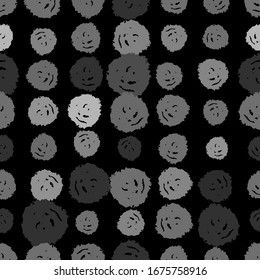 Classic vintage seamless pattern with polka dot, texture grunge crayons ink. White gray black background. Can be used for greeting card design, Gift wrap, fabrics, wallpapers. Vector