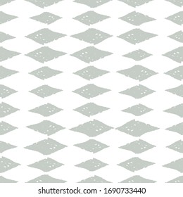 Classic vintage seamless pattern with rhombuses, texture grunge crayons ink. gray isolated on White background. Can be used for greeting card design, Gift wrap, fabrics, wallpapers. Vector