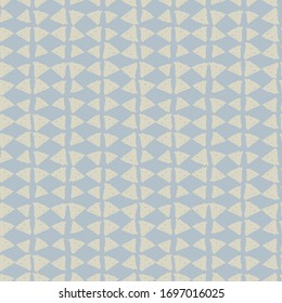 Classic vintage seamless pattern with rhombuses, texture grunge crayons ink. gray blue background, scandinavian style. Can be used for greeting card design, Gift wrap, fabrics, wallpapers. Vector