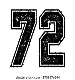 Classic Vintage Sport Jersey / Uniform numbers in black with a black outside contour line number on white background for American football, Baseball and Basketball