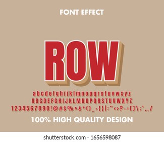 Classic Vintage Text Effect Red Full Stock Vector (Royalty Free ...