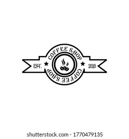 Klassisches Vintage-Vektorlogo mit Kaffeebohnen für Bar und Café.