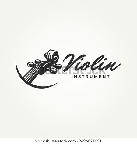 classic violin headstock neck of cello icon logo vector illustration design. vintage musical instrument logo concept