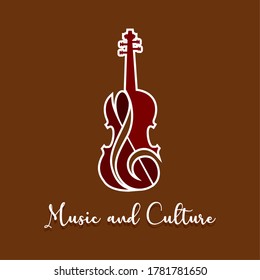Classic violin image. String musical instrument - Vector