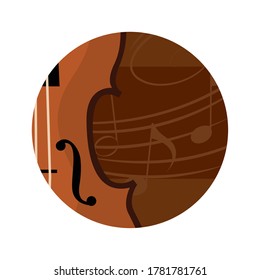 Klassisches Violinbild. Streichmusikinstrument - Vektorgrafik