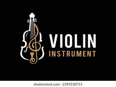 Design-Vorlage für das Logo des klassischen Violininstrumentes