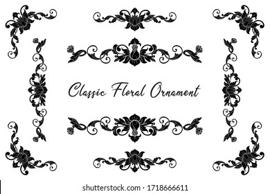 Classic Vitage Hand Drawn Wedding Vector Ornaments Frames