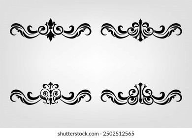 Classic Vitage Wedding Ornaments Frames Separator Elements Hand Drawn Ornate the Calligraphy Poster Victorian Style