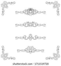 Classic Vitage Wedding Vector Ornaments Frames