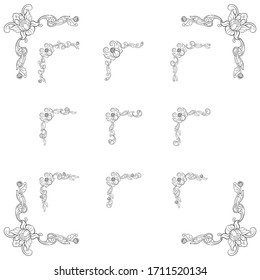 Classic Vitage Wedding Vector Ornaments frames Separator elements for Classic Vintage Wedding Invitation Handdrawn Ornament