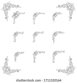 Classic Vitage Wedding Vector Ornaments frames Separator elements for Classic Vintage Wedding Invitation Handdrawn Ornament